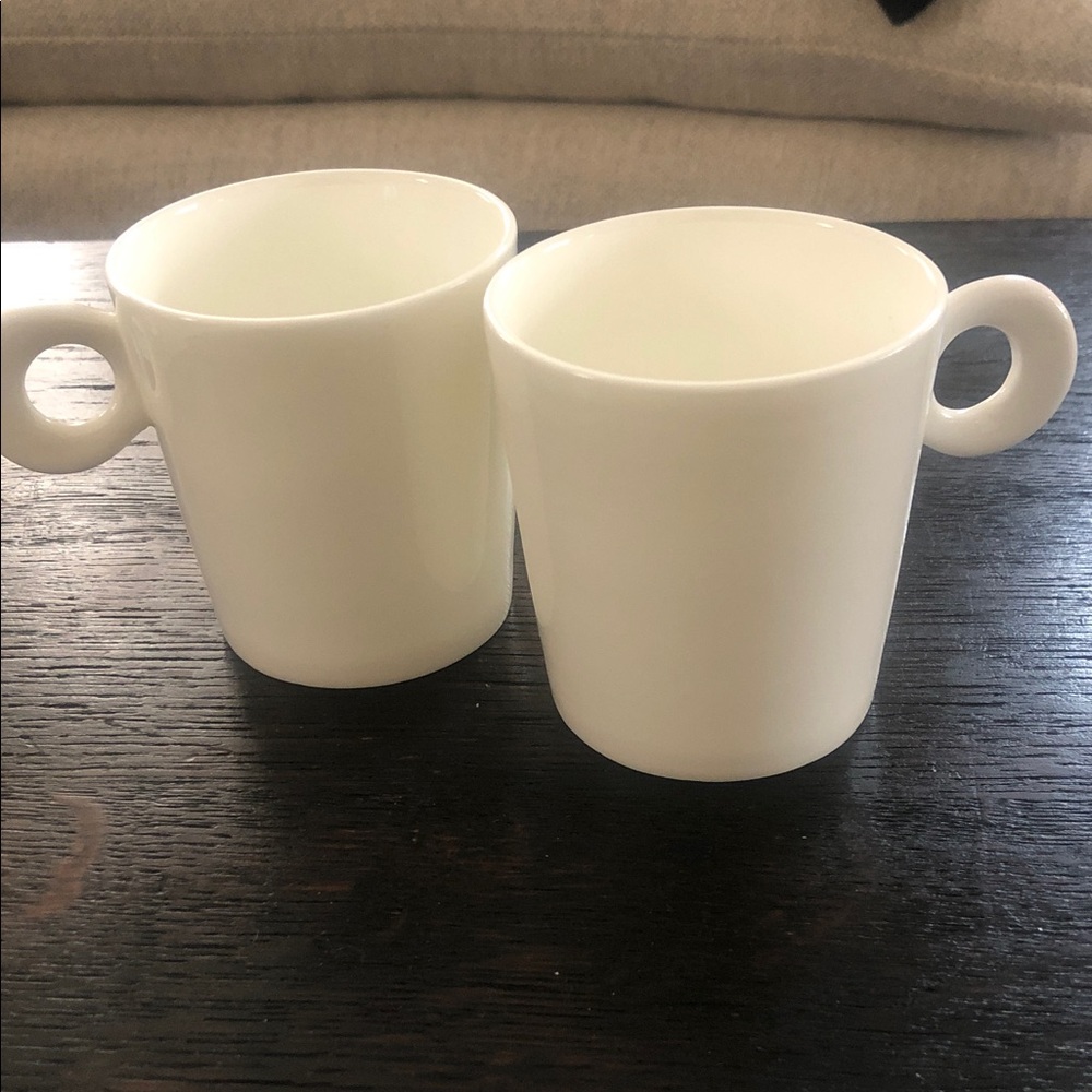 Pair of bone China petite artisan cups between a mug and espresso great for tea